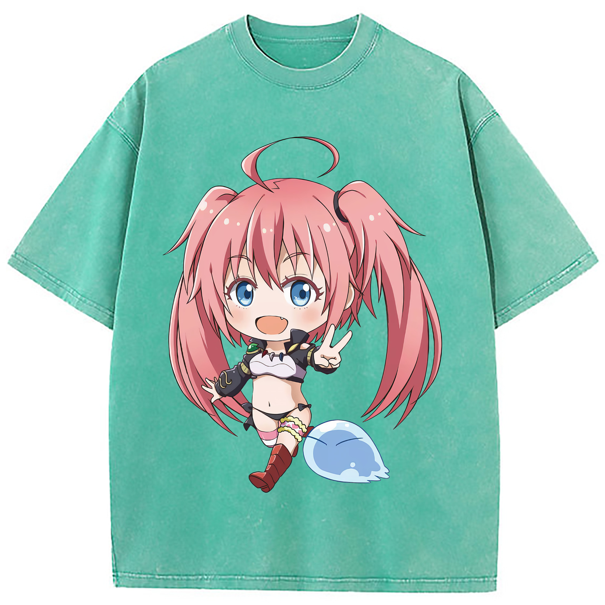 （画像用） 転スラ Regarding Reincarnated to Slime 綿100% ヴィンテージ風 半袖Tシャツ（フロントプリント）